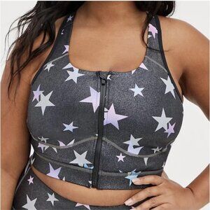 Torrid Active Front Zip Racerback Star Sports Bra 5
